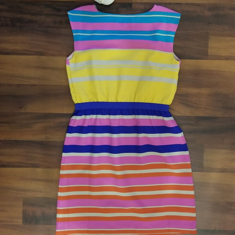Ann Taylor LOFT cheerful color stripe dress 2p NWT - Picture 6 of 8